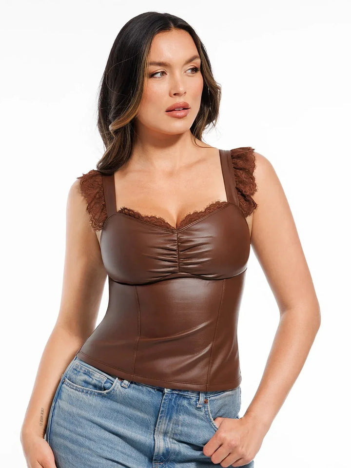 Lace Trim Sculpting Camisole Top - Modefluss