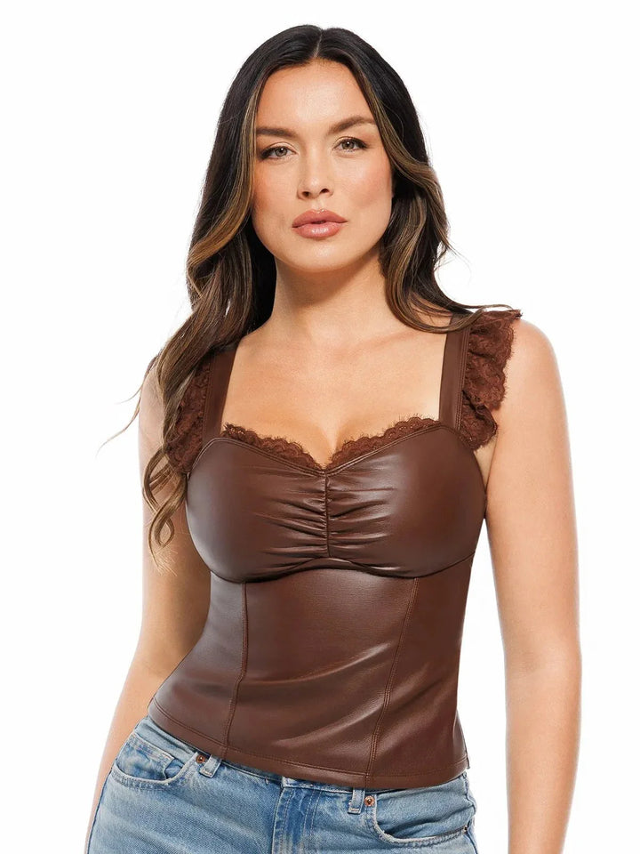 Lace Trim Sculpting Camisole Top - Modefluss