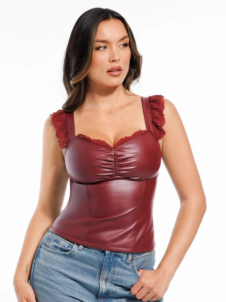 Lace Trim Sculpting Camisole Top - Modefluss