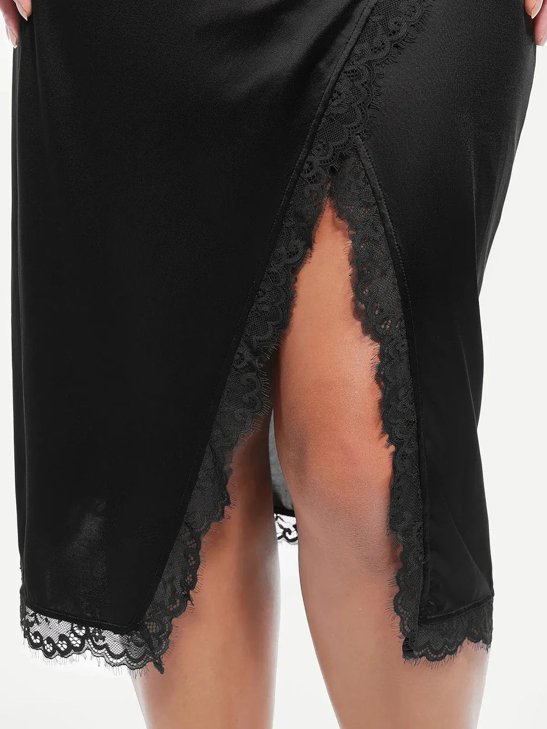 Lace Trim Sculpting Floral-Print Midi Dress - Modefluss