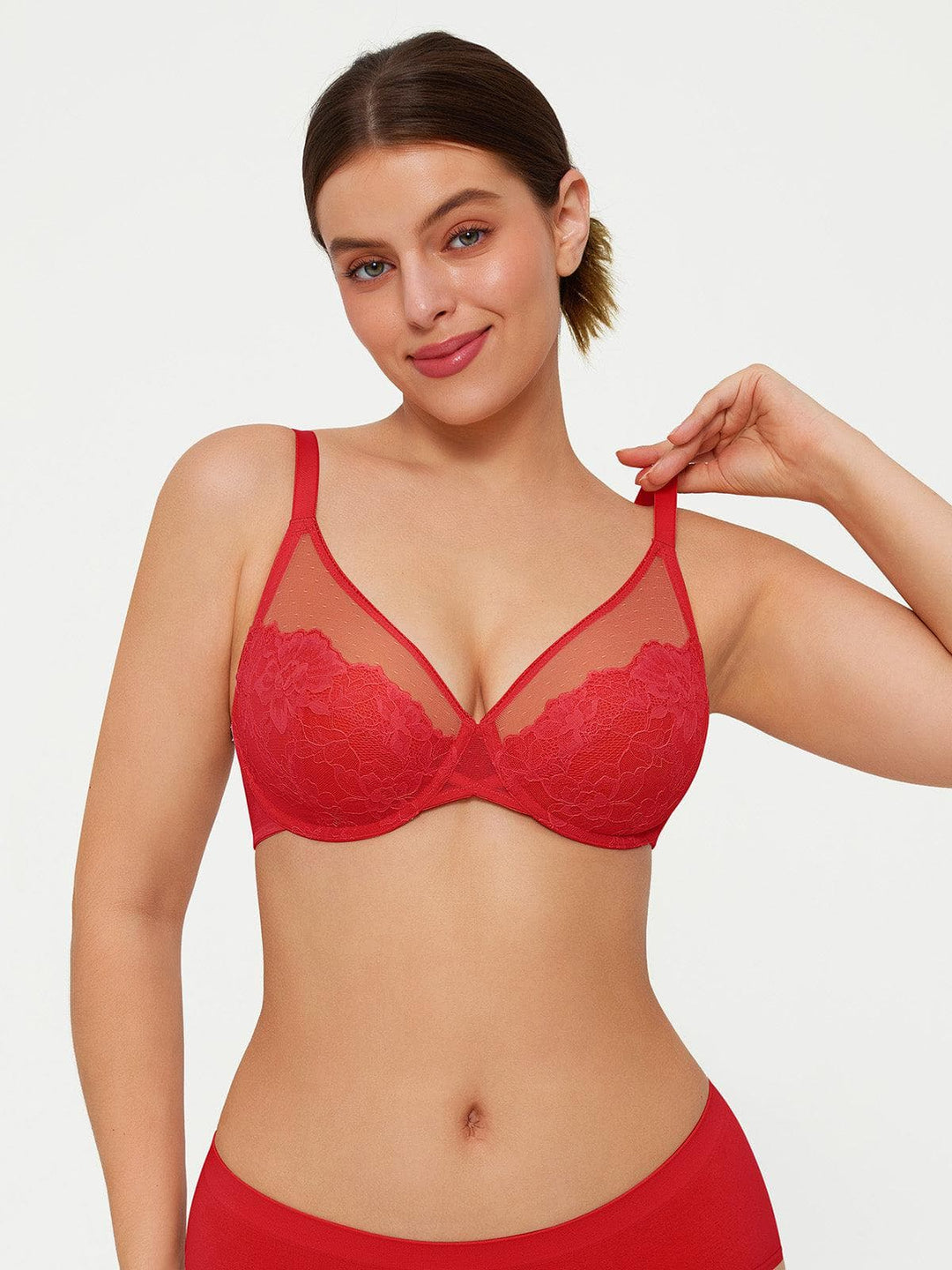 Lightweight Underwire Minimizer Lace Mesh Bra