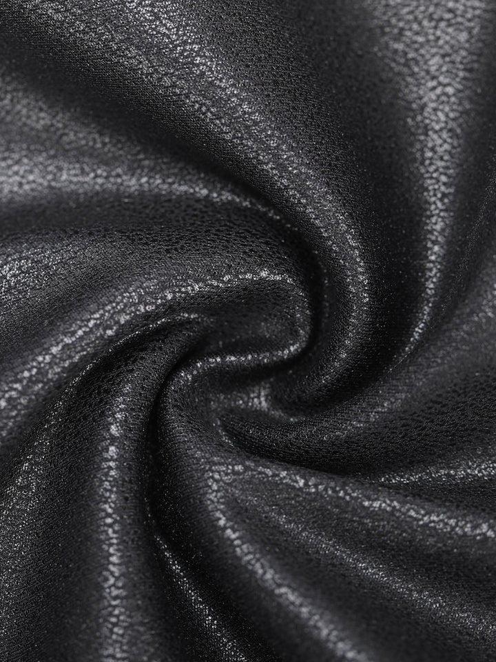 Shapewear Long Sleeve Faux Leather V-Neck Sculpting Bodysuit