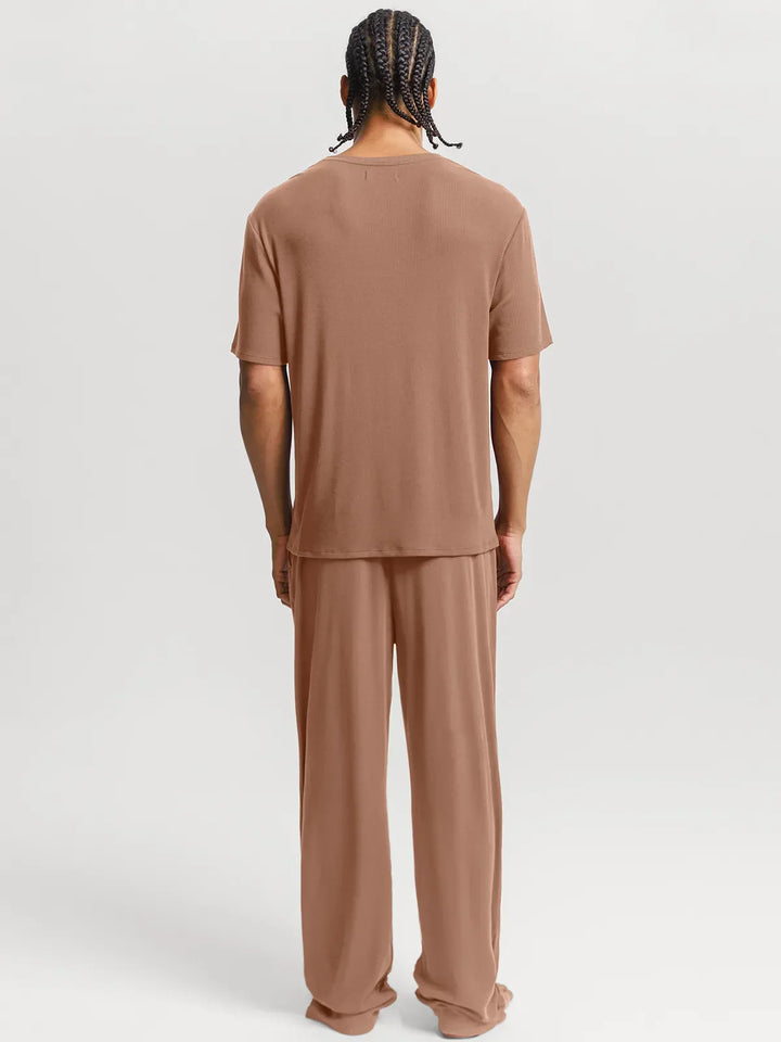 Men's Modal Short Sleeve & Pant PJ Set