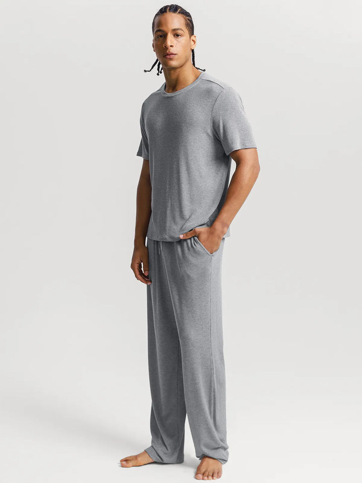 Men's Modal Short Sleeve & Pant PJ Set