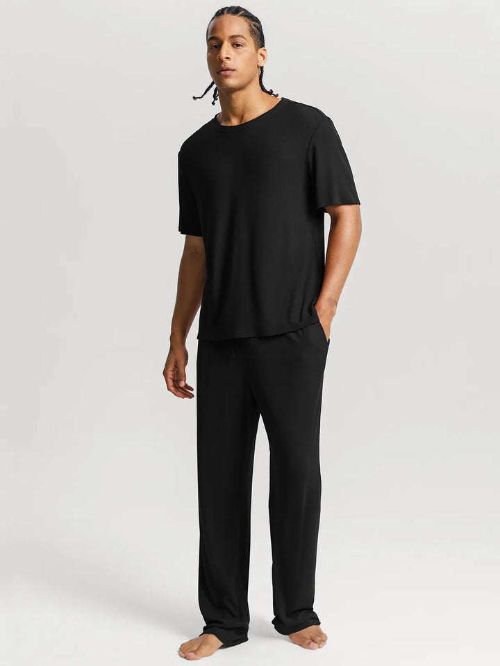 Men's Modal Short Sleeve & Pant PJ Set
