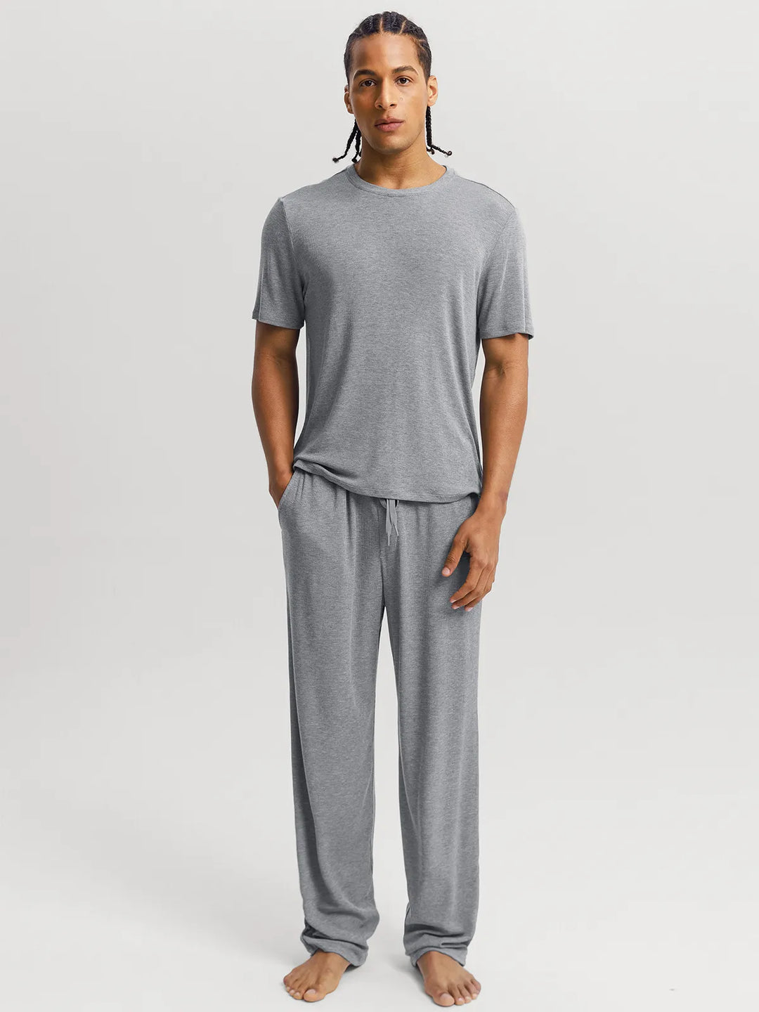 Men's Modal Short Sleeve & Pant PJ Set