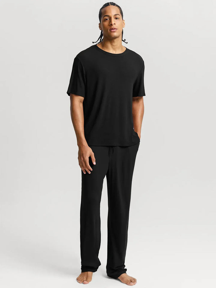 Men's Modal Short Sleeve & Pant PJ Set