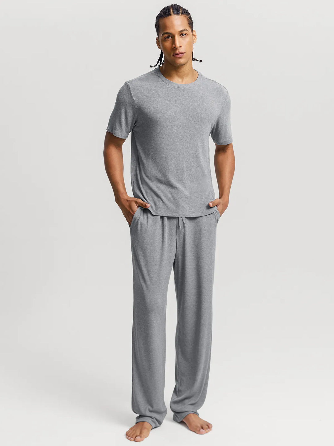Men's Modal Short Sleeve & Pant PJ Set