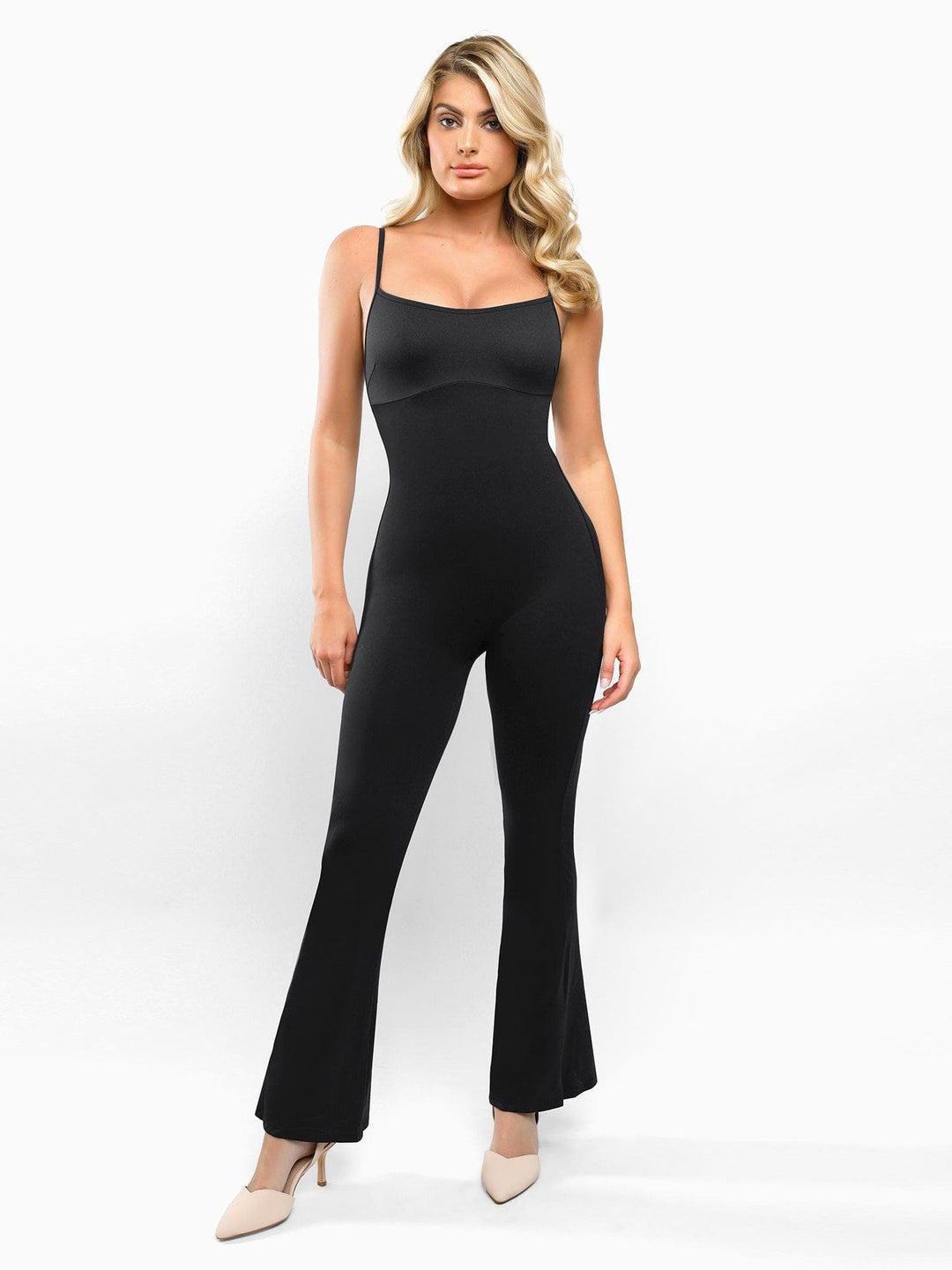 Shapewear Butt Lift Flare Leg Strappy Jumpsuit - Modefluss