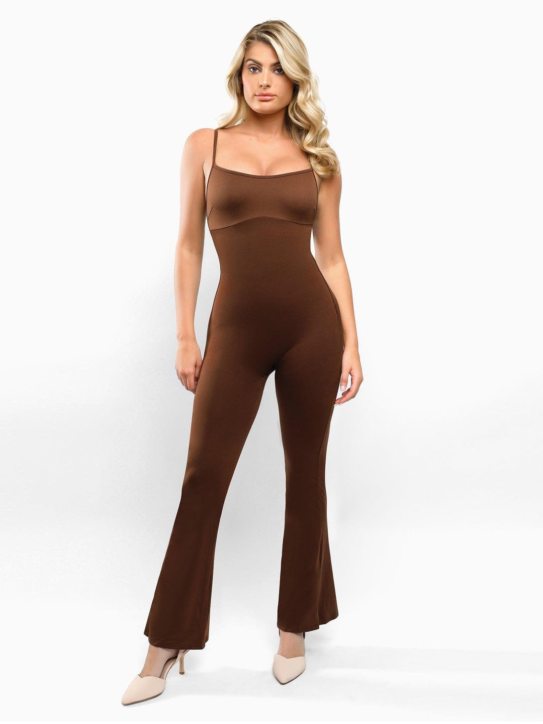 Shapewear Butt Lift Flare Leg Strappy Jumpsuit - Modefluss