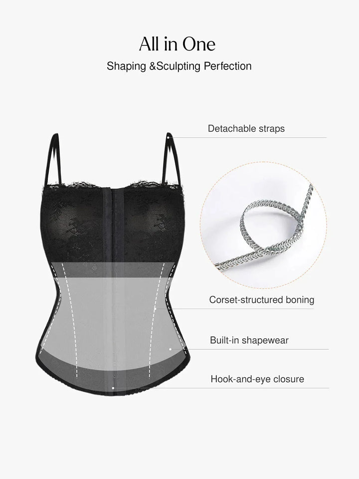 Shapewear Sculpting Leopard Mesh Detachable Strap Corset Top - Modefluss