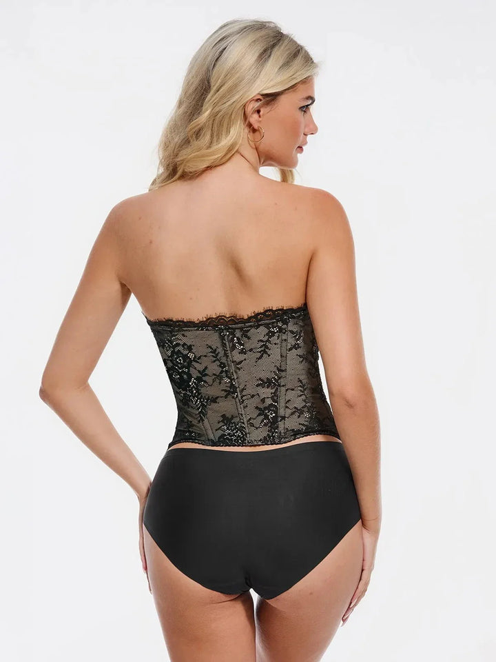 Shapewear Sculpting Leopard Mesh Detachable Strap Corset Top - Modefluss