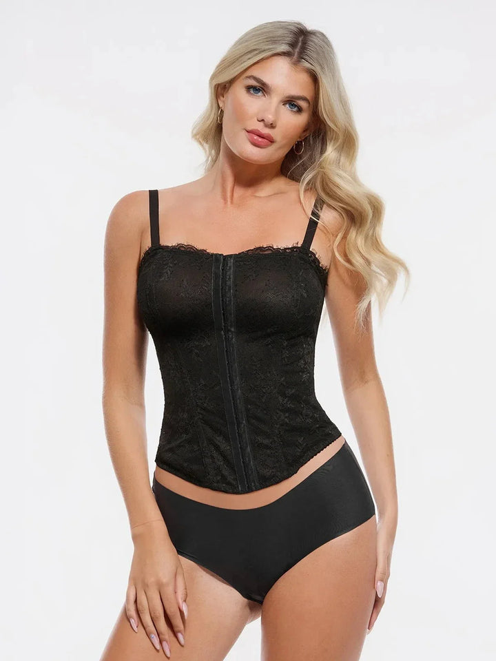 Shapewear Sculpting Leopard Mesh Detachable Strap Corset Top - Modefluss