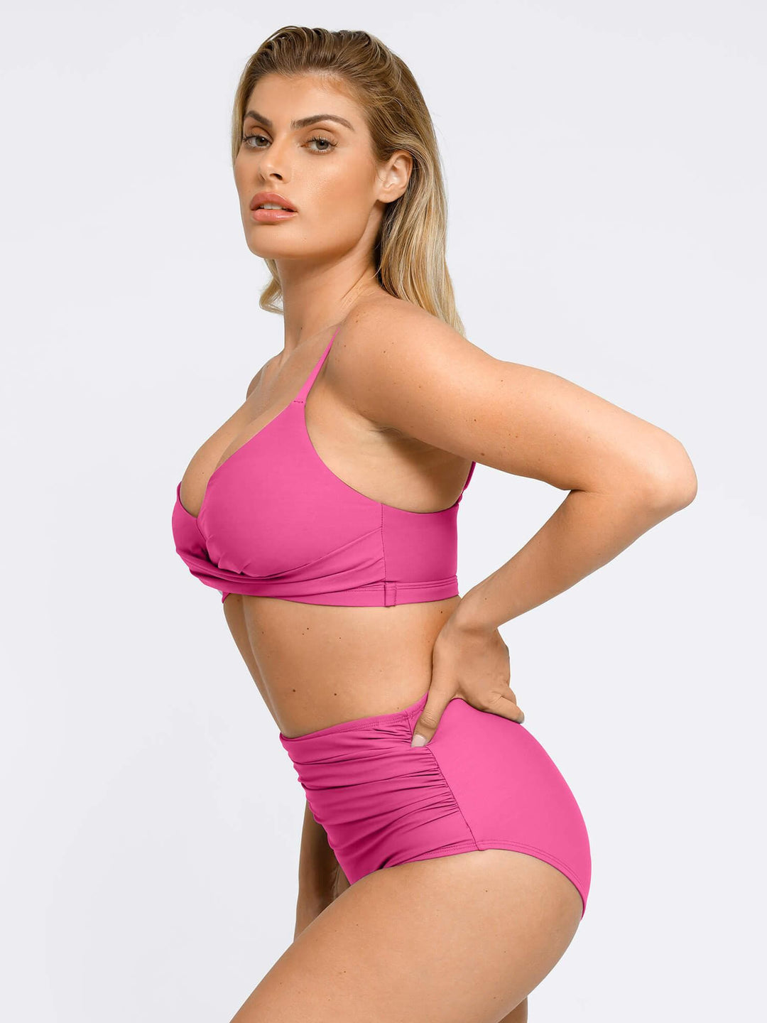 Shapewear Ruched Sculpting Bikini Top and Bottom Set - Modefluss