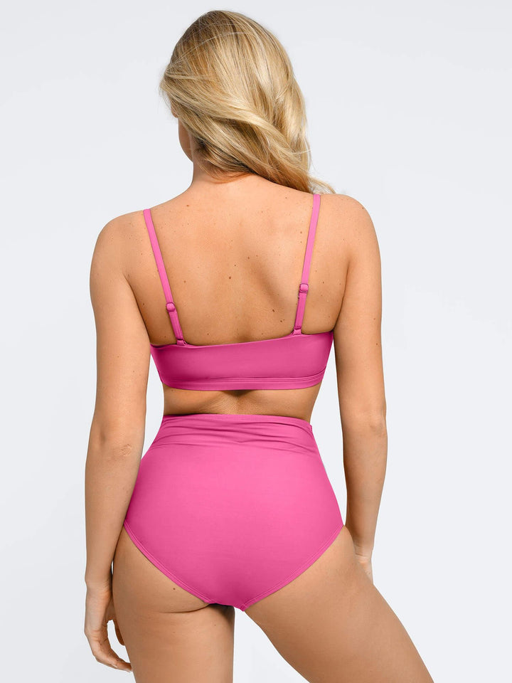 Shapewear Ruched Sculpting Bikini Top and Bottom Set - Modefluss