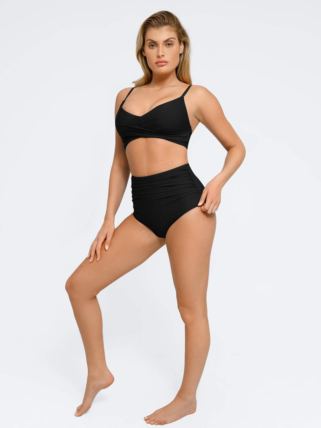 Shapewear Ruched Sculpting Bikini Top and Bottom Set - Modefluss