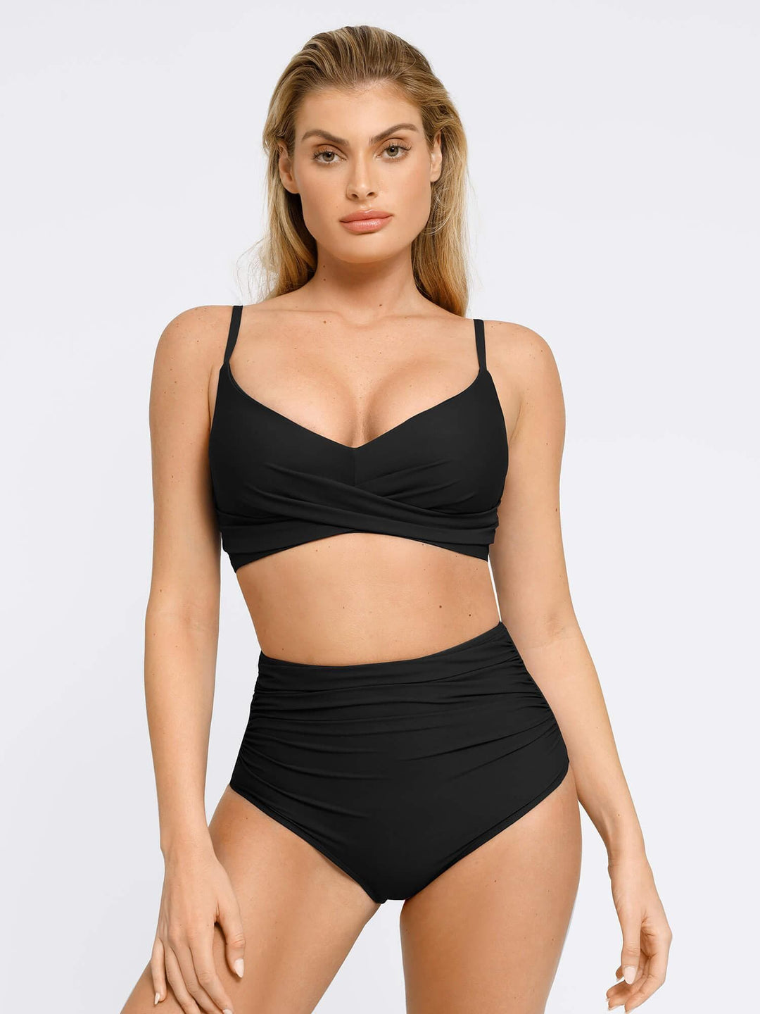 Shapewear Ruched Sculpting Bikini Top and Bottom Set - Modefluss