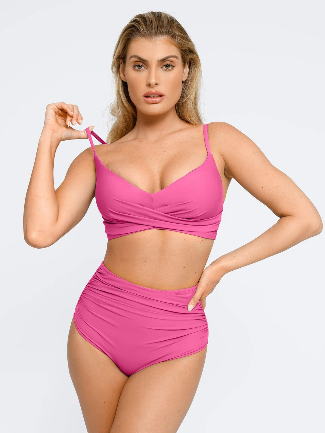 Shapewear Ruched Sculpting Bikini Top and Bottom Set - Modefluss