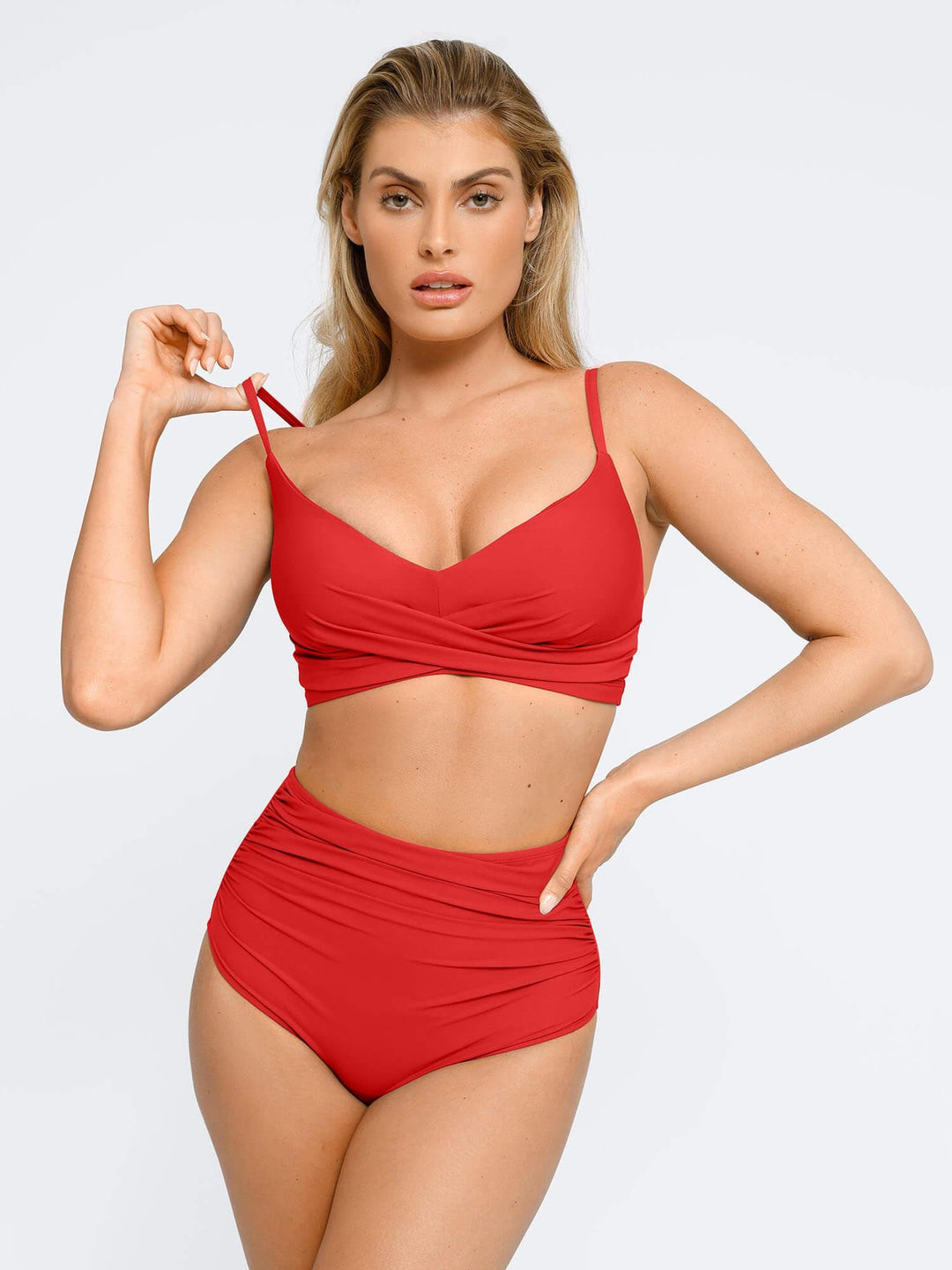 Shapewear Ruched Sculpting Bikini Top and Bottom Set - Modefluss