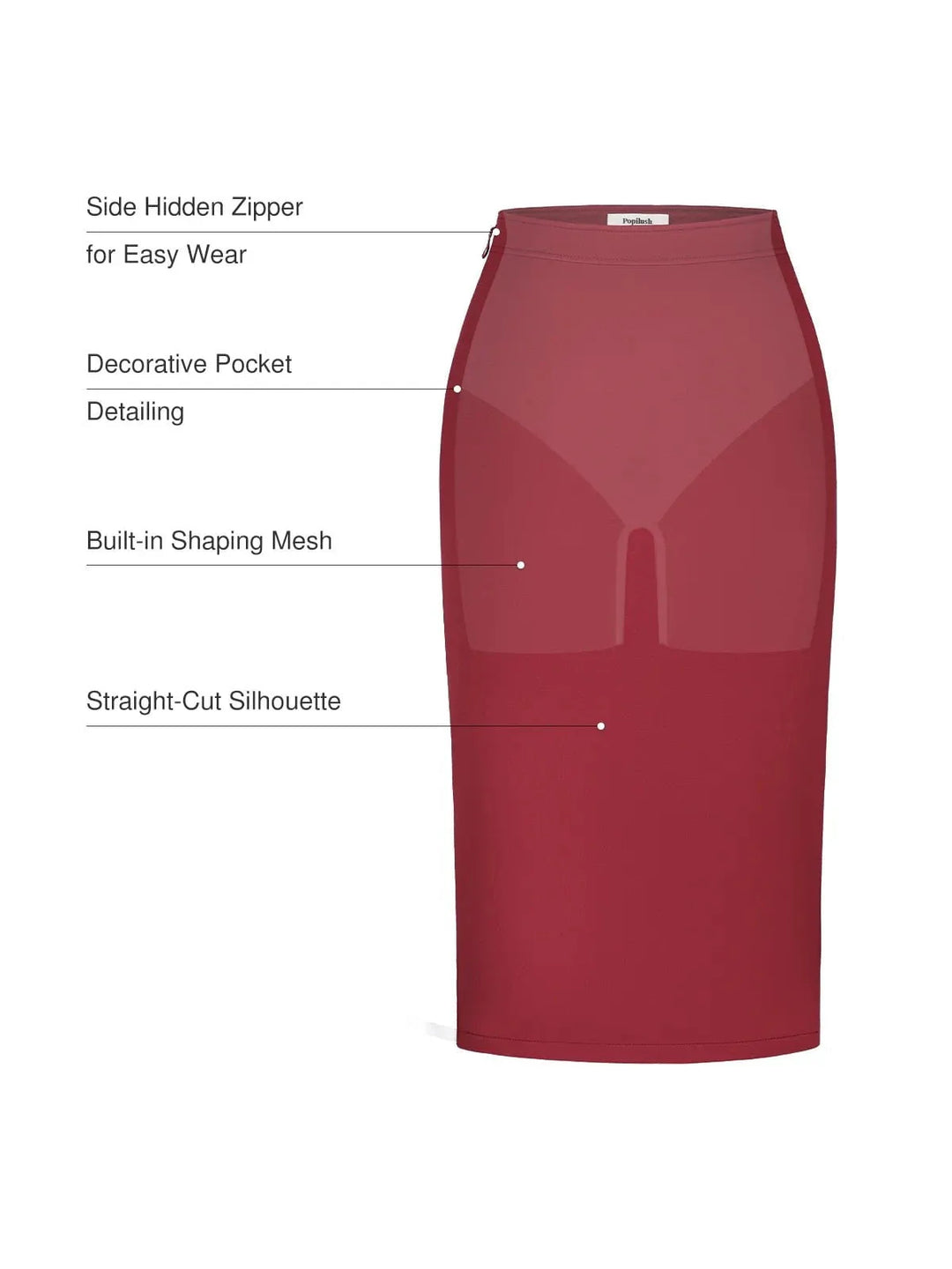 SculptEase Ponte Pencil Skirt - Modefluss