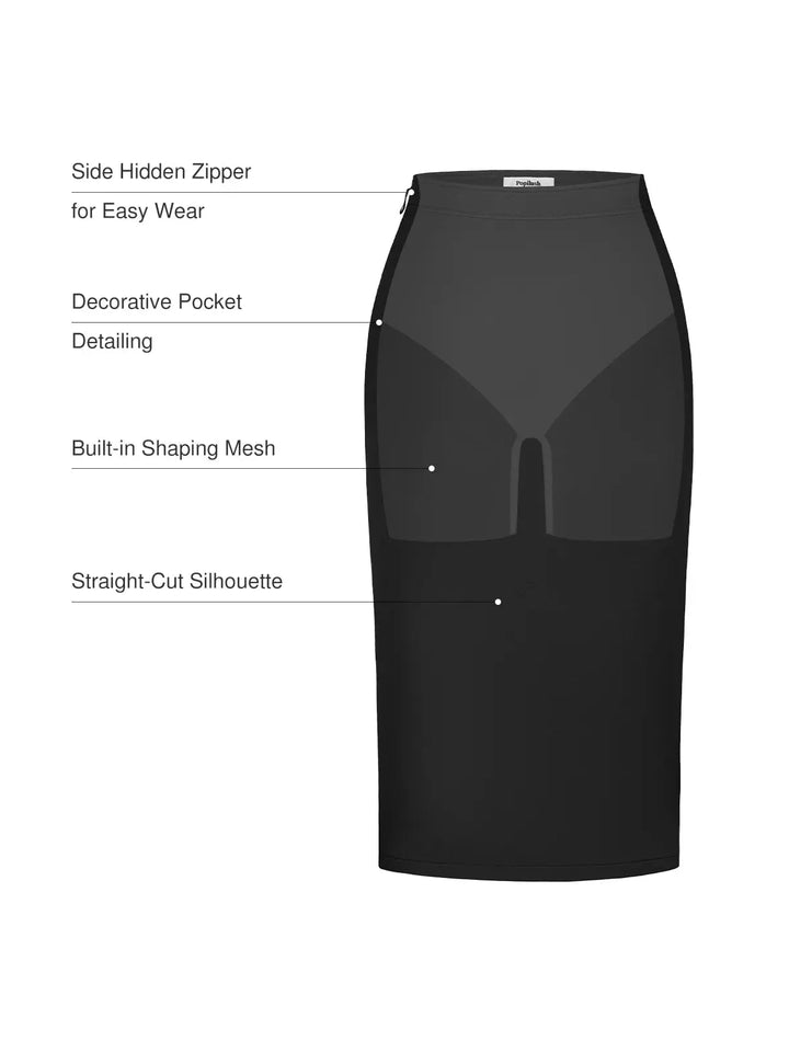 SculptEase Ponte Pencil Skirt - Modefluss