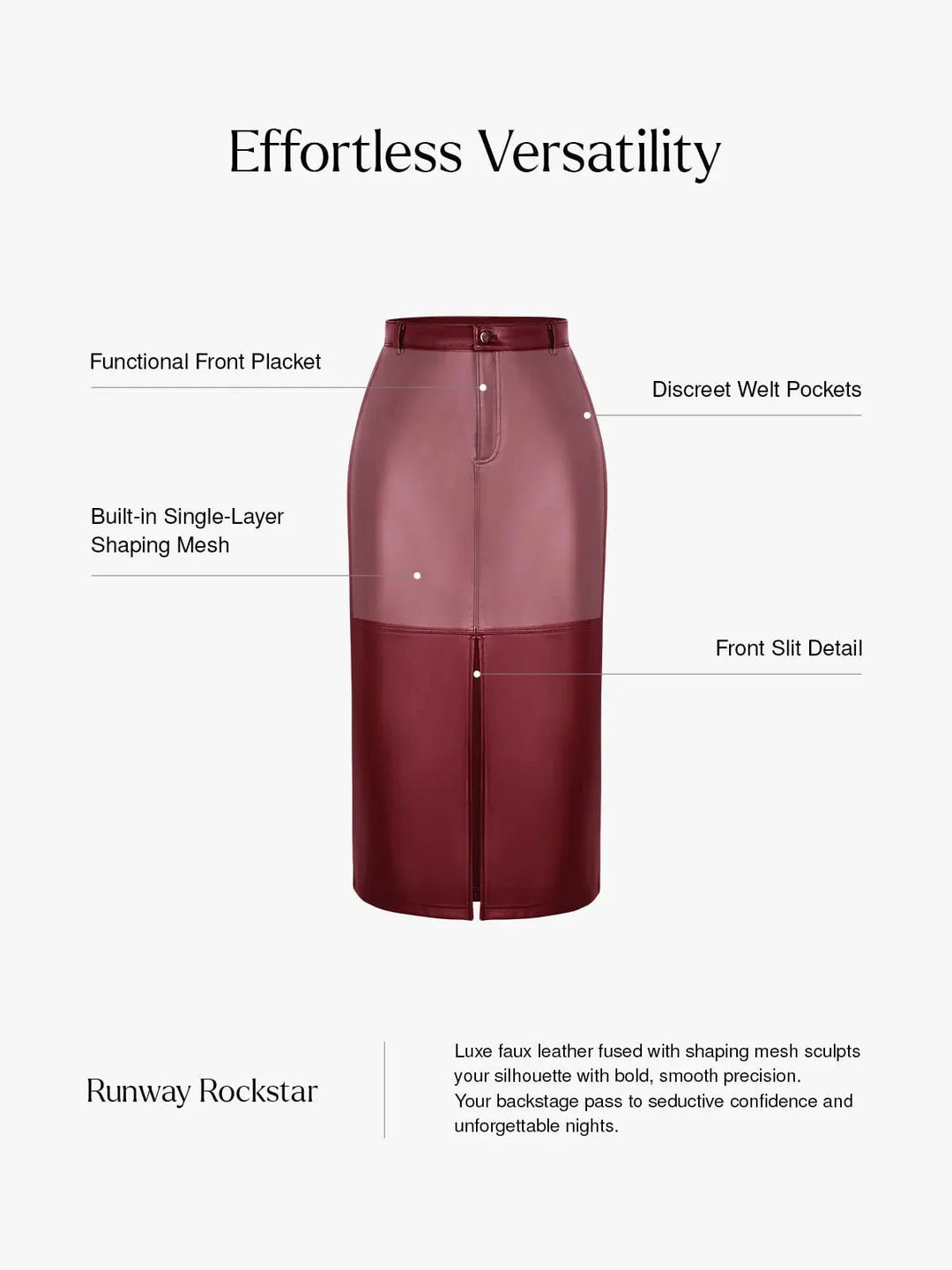 Sculpted Faux Leather Contour Skirt - Modefluss