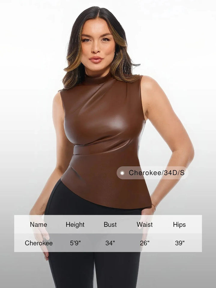 Sculpting 3-in-1 Faux Leather Bodysuit - Modefluss