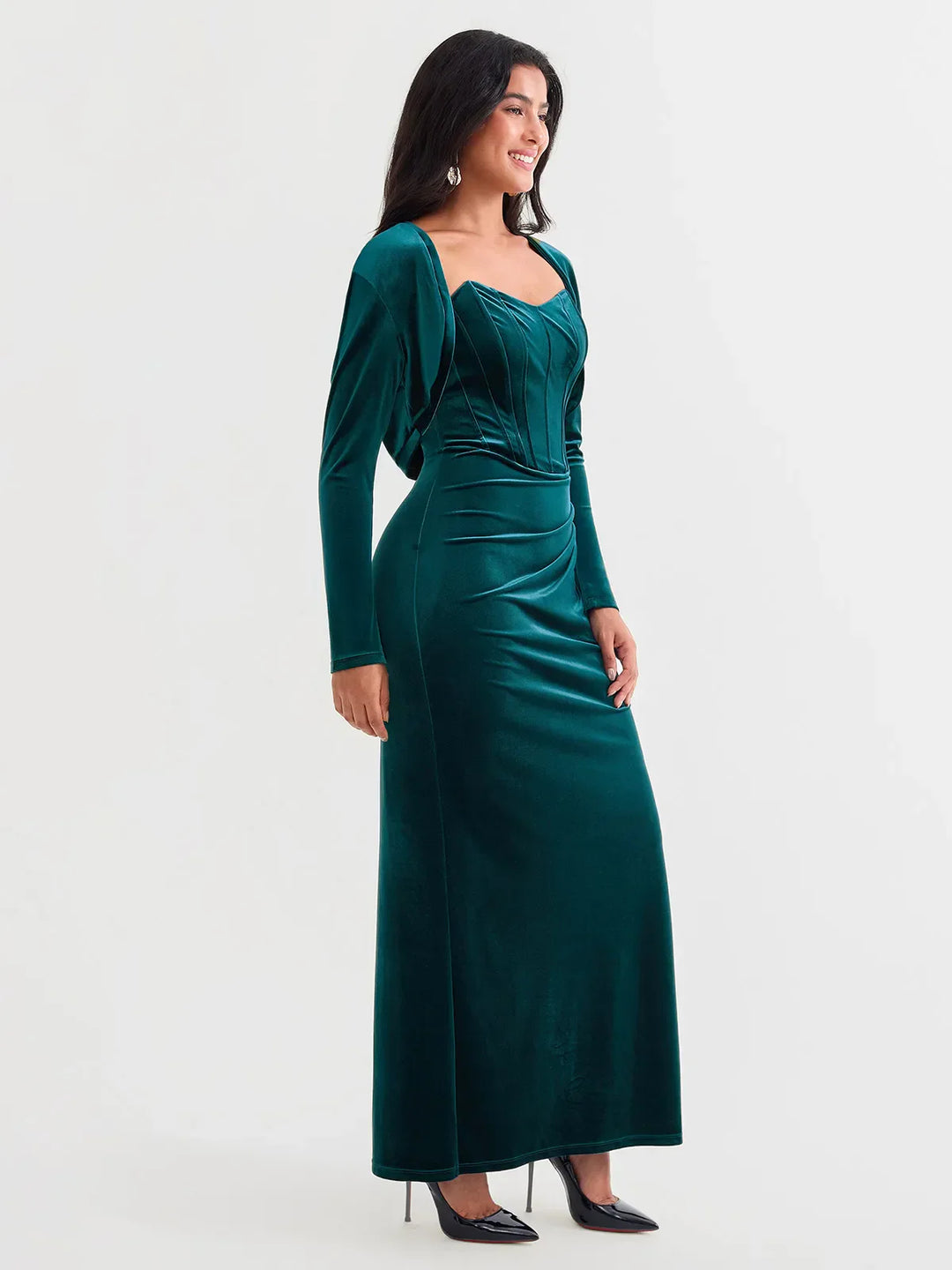 Velvet Long-Sleeve Shrug Bolero - Modefluss