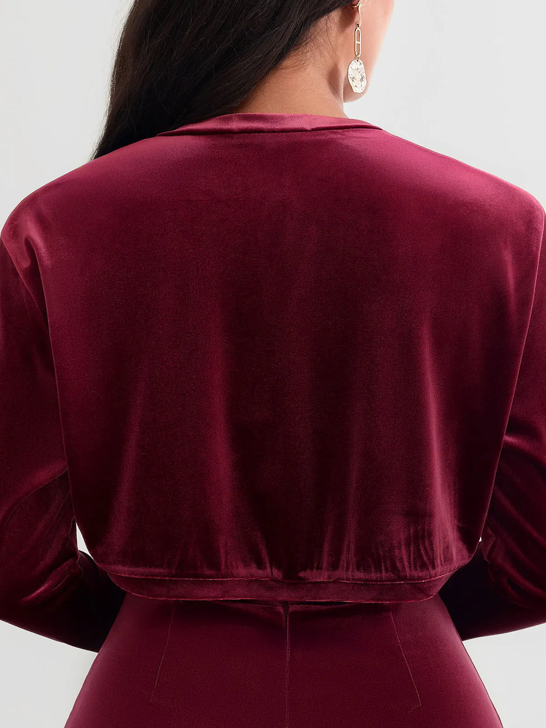Velvet Long-Sleeve Shrug Bolero - Modefluss