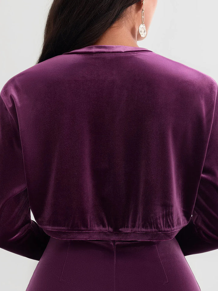 Velvet Long-Sleeve Shrug Bolero - Modefluss