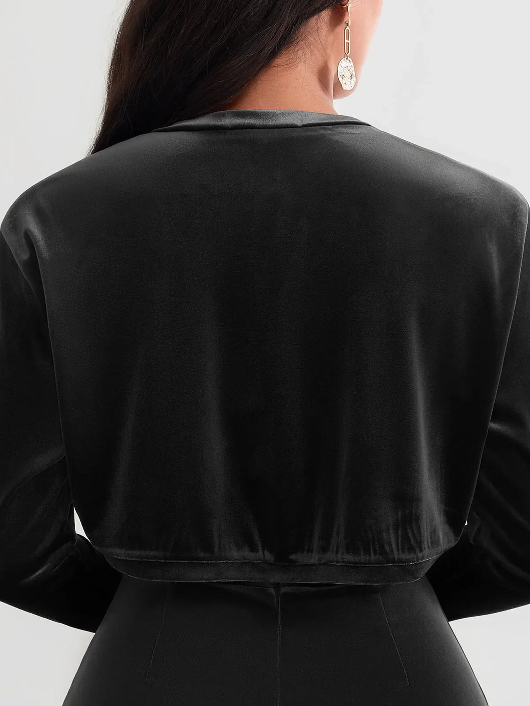 Velvet Long-Sleeve Shrug Bolero - Modefluss