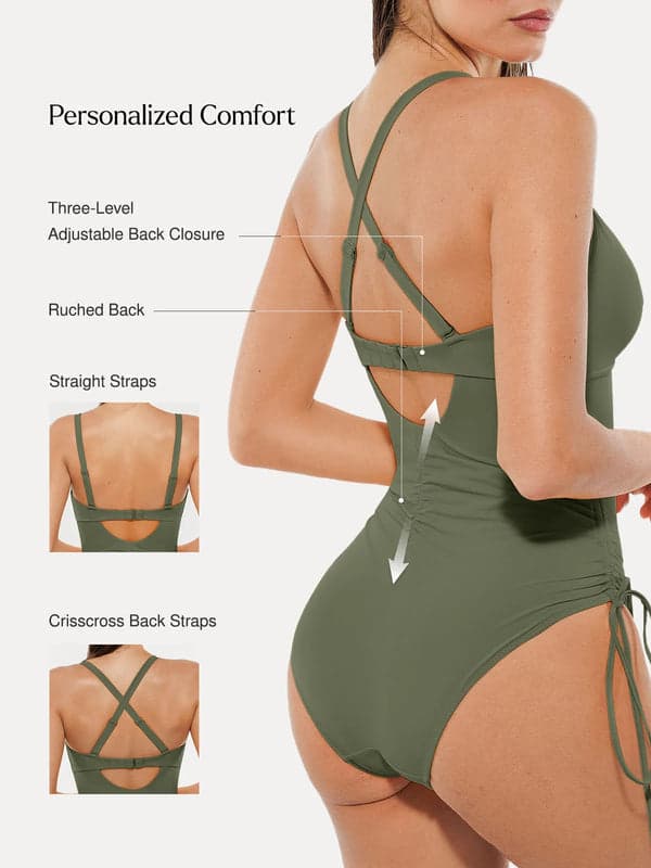 Sculpting Curve Mesh Skirt One-Piece Swimsuit - Modefluss