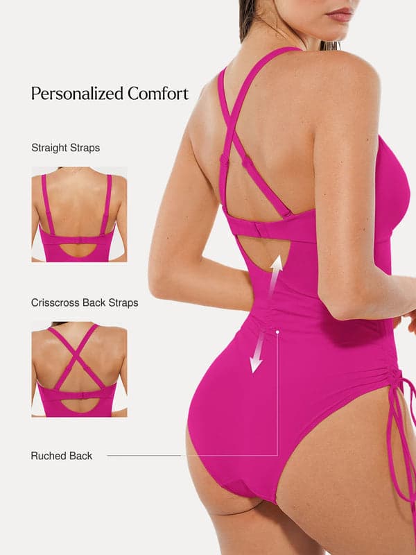 Sculpting Curve Mesh Skirt One-Piece Swimsuit - Modefluss