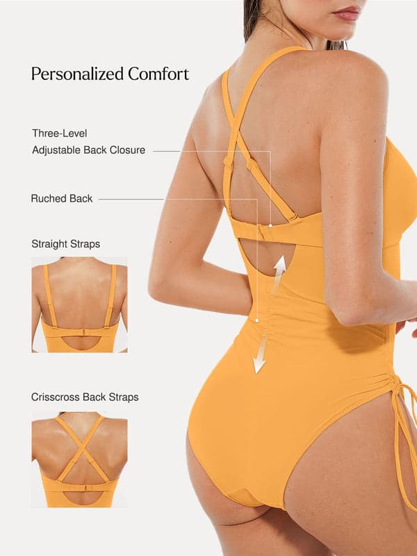 Sculpting Curve Mesh Skirt One-Piece Swimsuit - Modefluss