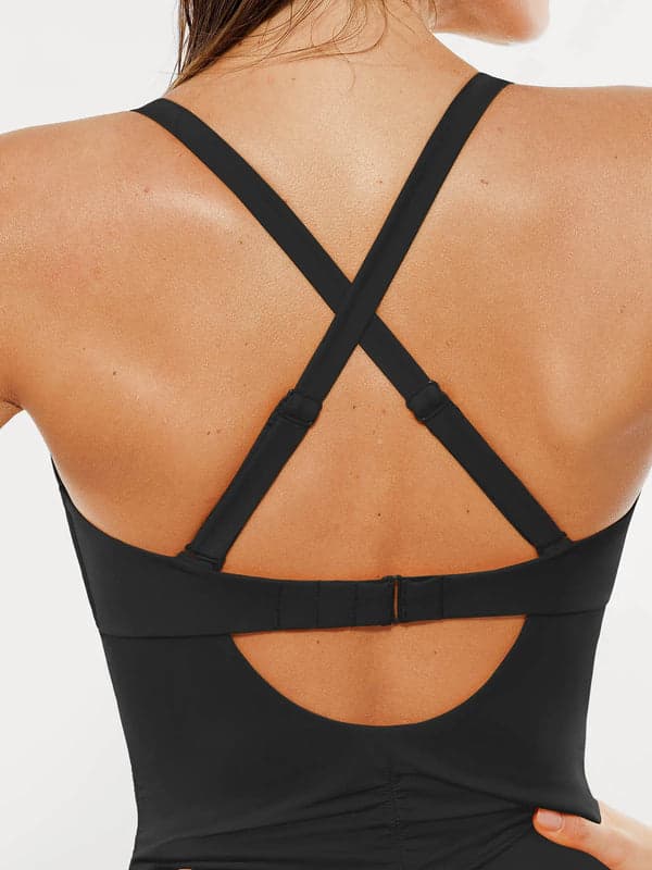 Sculpting Curve Mesh Skirt One-Piece Swimsuit - Modefluss