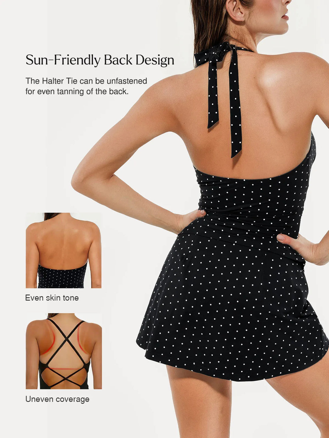 Sculpting Halter Tankini Skirt Swimsuit Set - Modefluss