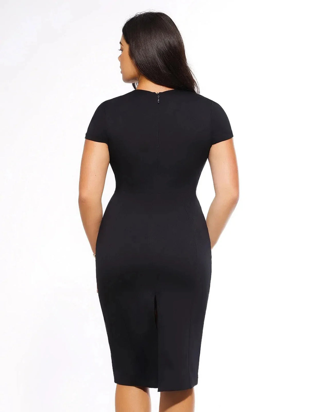 SculptWear Short Sleeve Fitted Sheath Dress - Modefluss