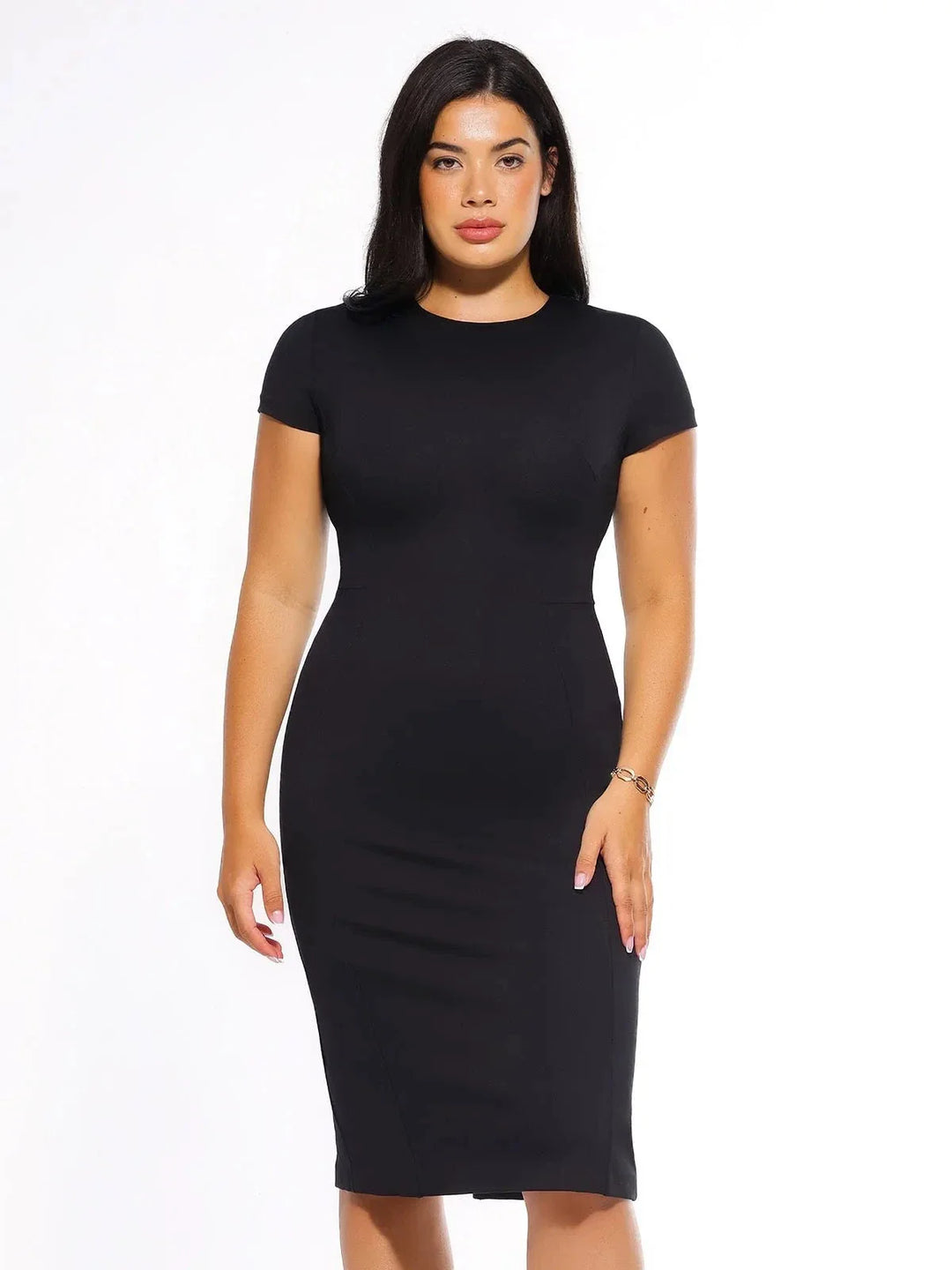 SculptWear Short Sleeve Fitted Sheath Dress - Modefluss