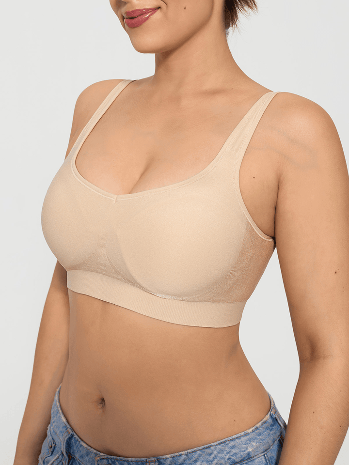 Seamless Adjustable Wide-Strap Underwire-Free Smoothing Bra - Modefluss