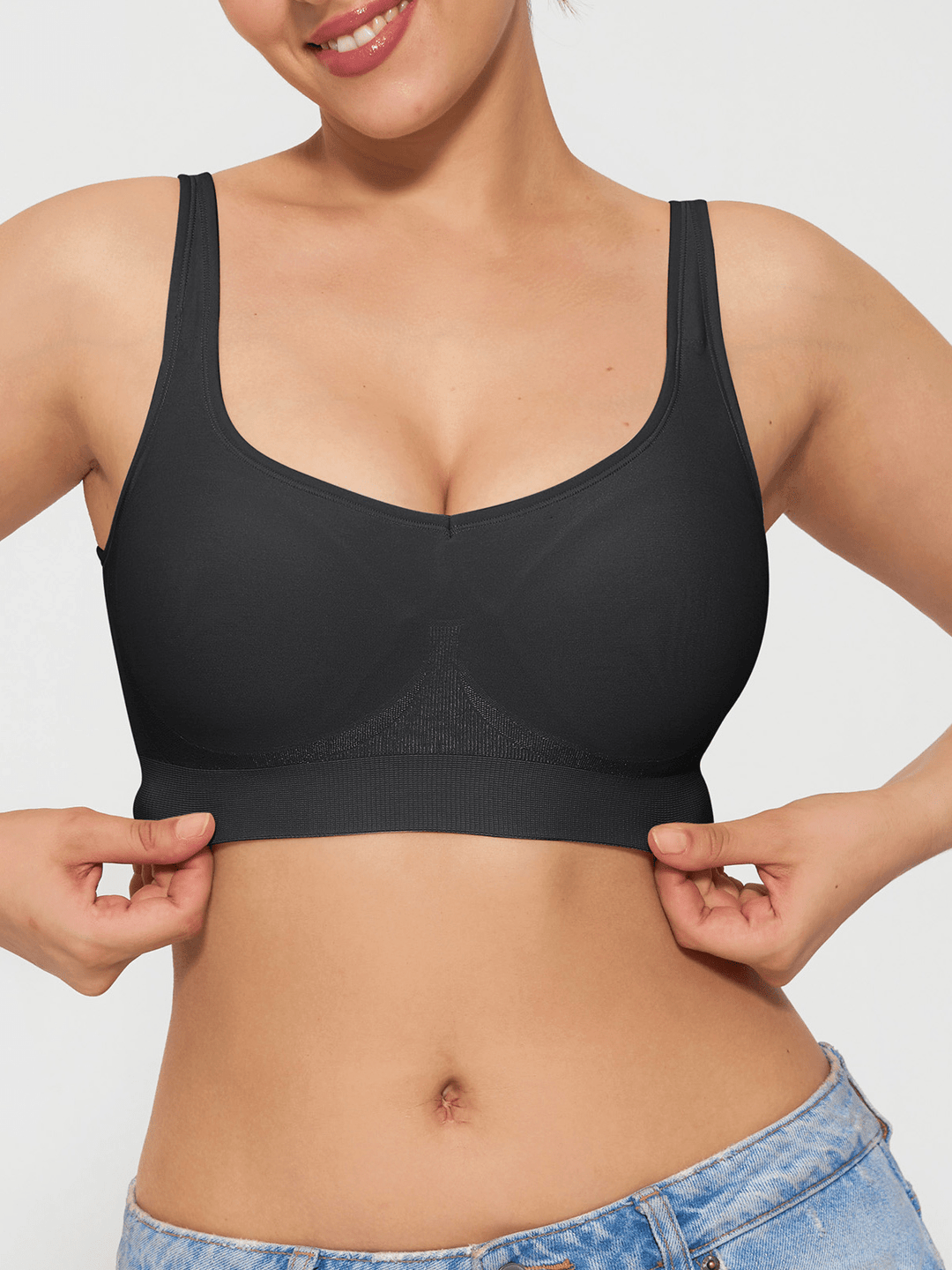 Seamless Adjustable Wide-Strap Underwire-Free Smoothing Bra - Modefluss