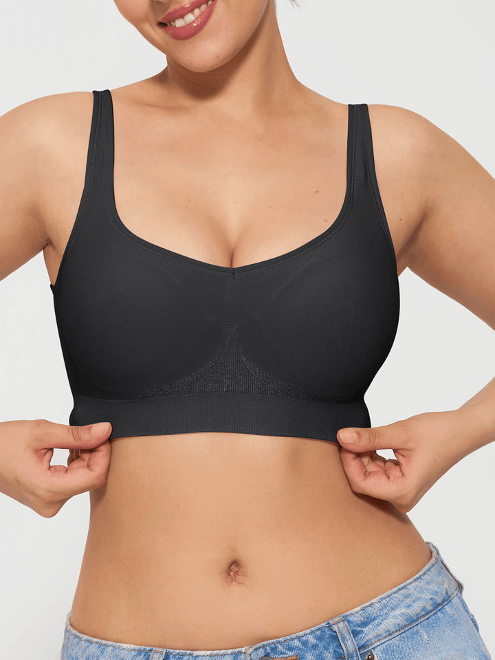 Seamless Adjustable Wide-Strap Underwire-Free Smoothing Bra - Modefluss