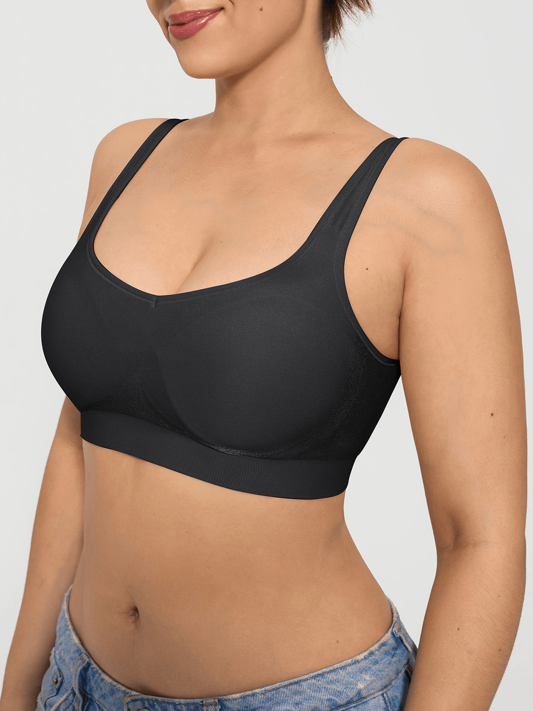 Seamless Adjustable Wide-Strap Underwire-Free Smoothing Bra - Modefluss