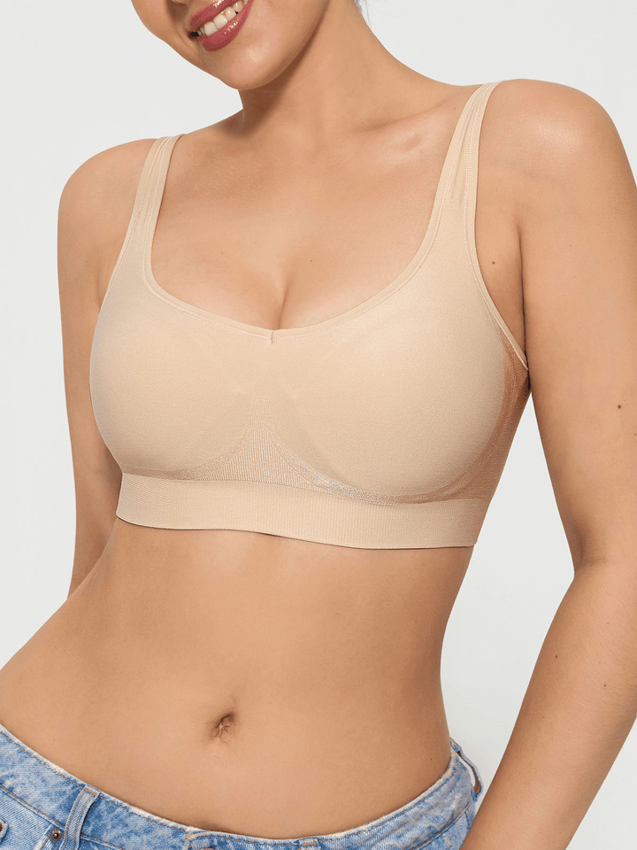 Seamless Adjustable Wide-Strap Underwire-Free Smoothing Bra - Modefluss