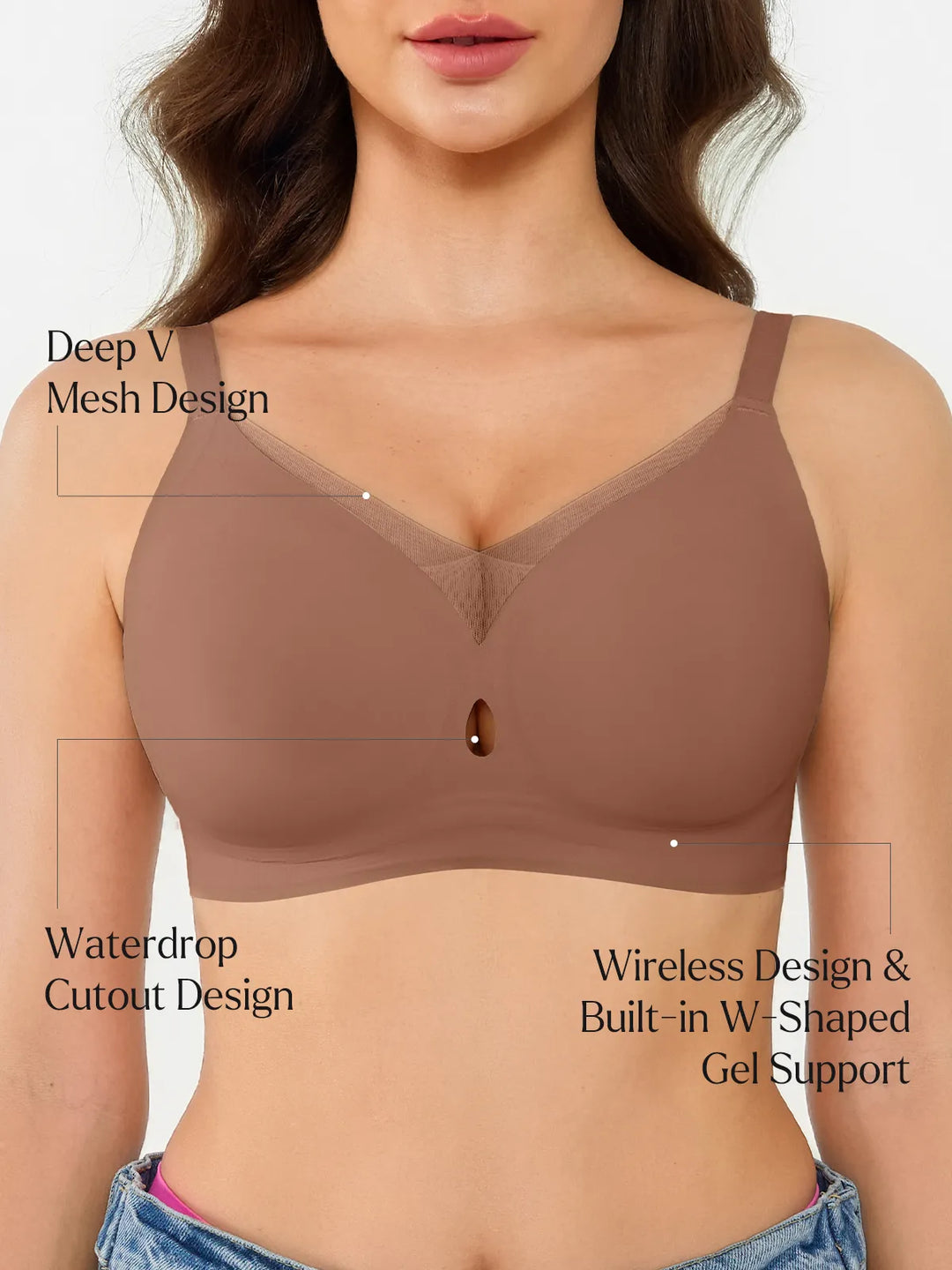 Seamless Breathable Contour Plunge Bra - Modefluss