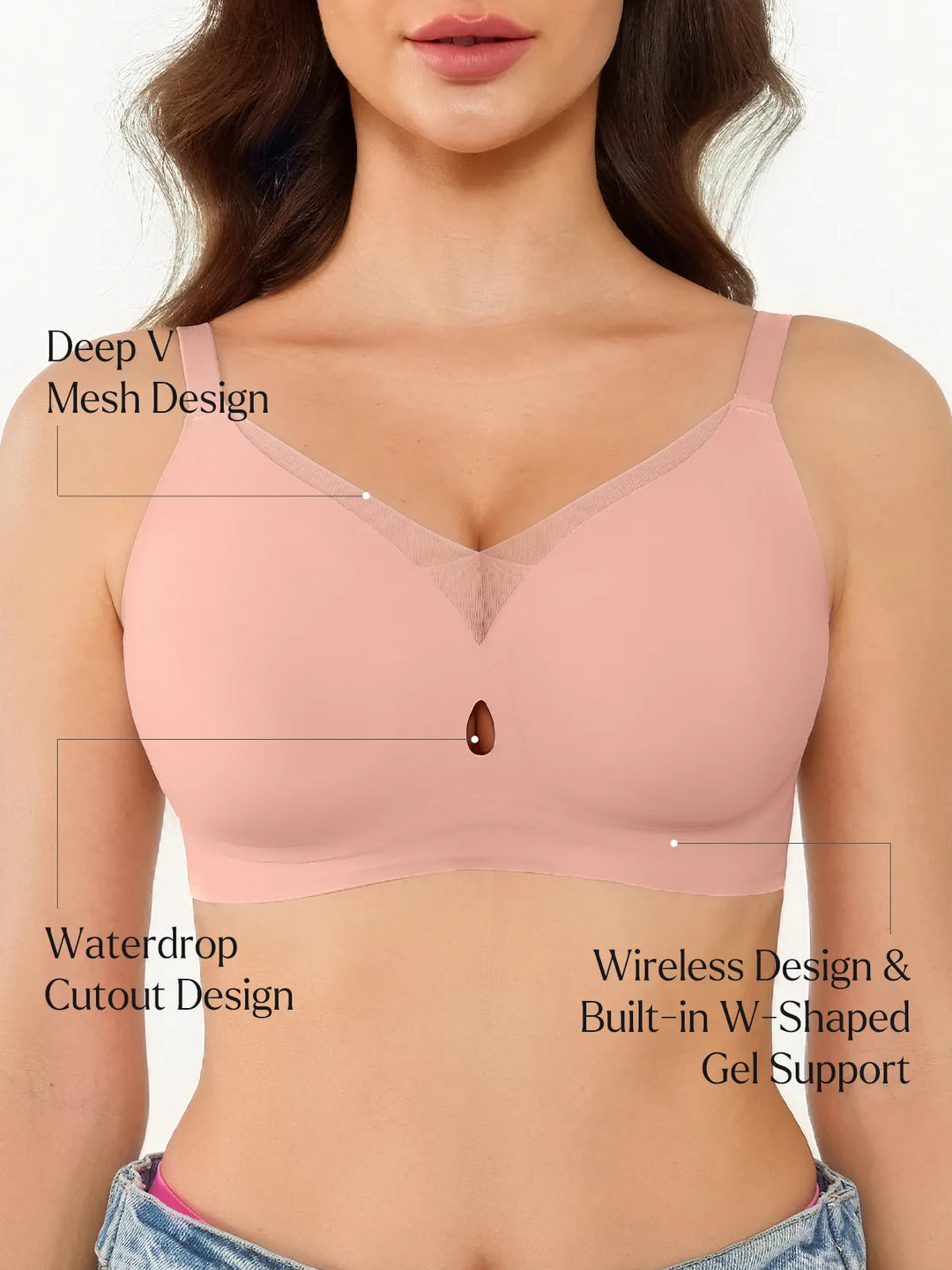 Seamless Breathable Contour Plunge Bra - Modefluss