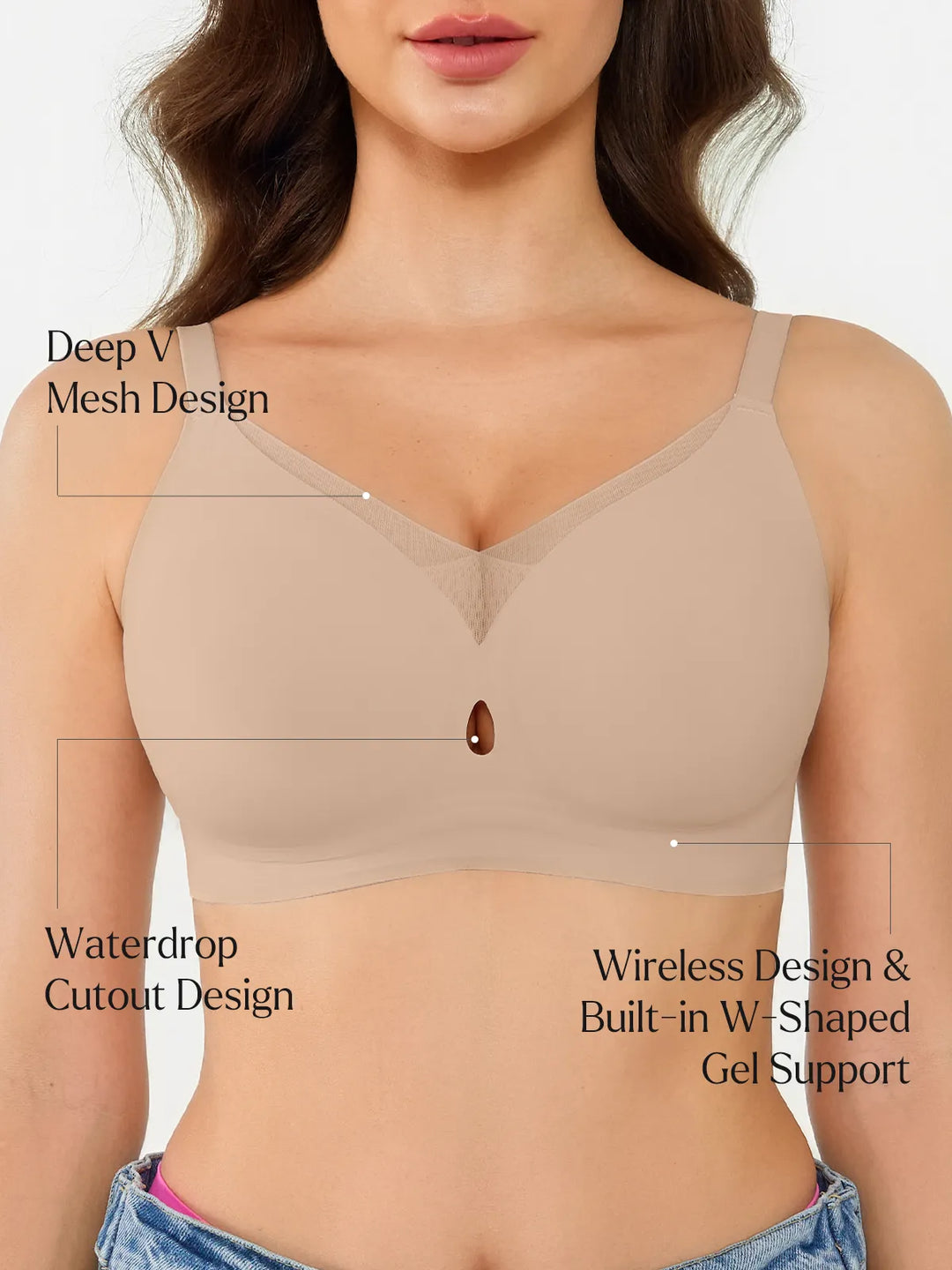 Seamless Breathable Contour Plunge Bra - Modefluss