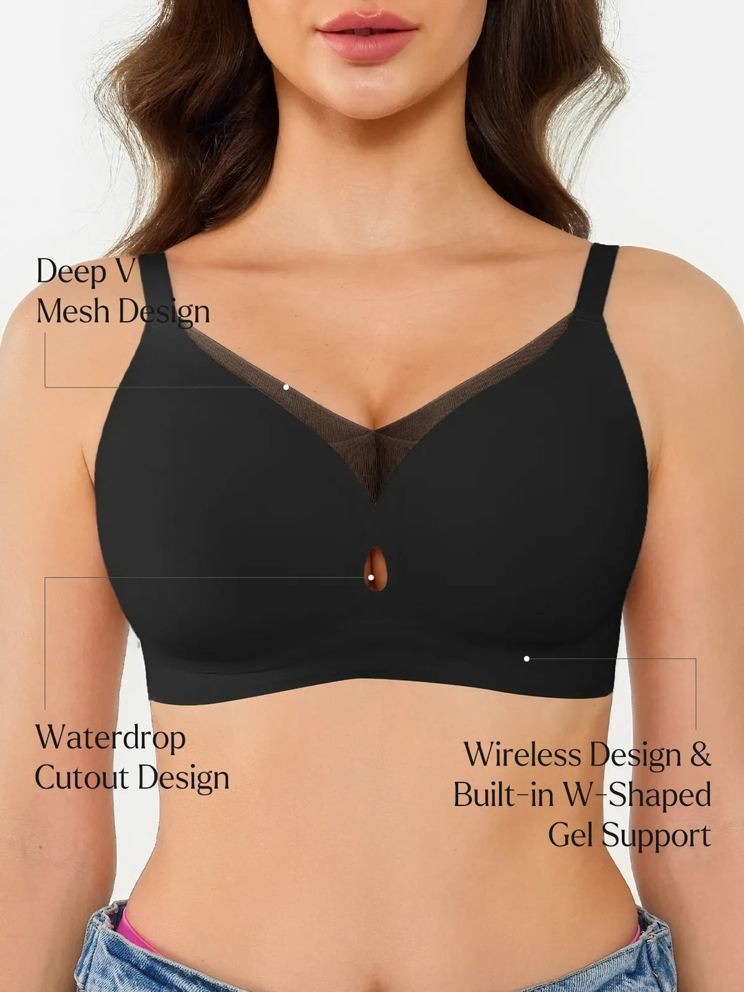 Seamless Breathable Contour Plunge Bra - Modefluss