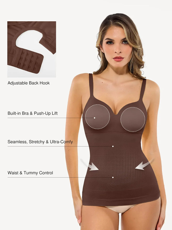 Seamless Built-in Bra All-in-One Push-Up Sculpting Cami Top - Modefluss