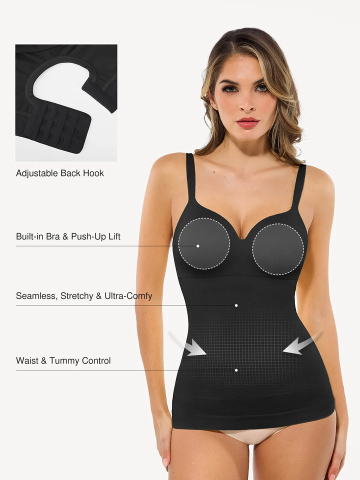 Seamless Built-in Bra All-in-One Push-Up Sculpting Cami Top - Modefluss