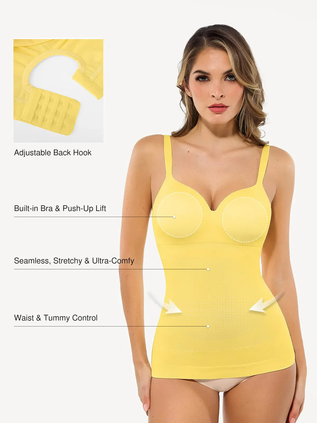 Seamless Built-in Bra All-in-One Push-Up Sculpting Cami Top - Modefluss